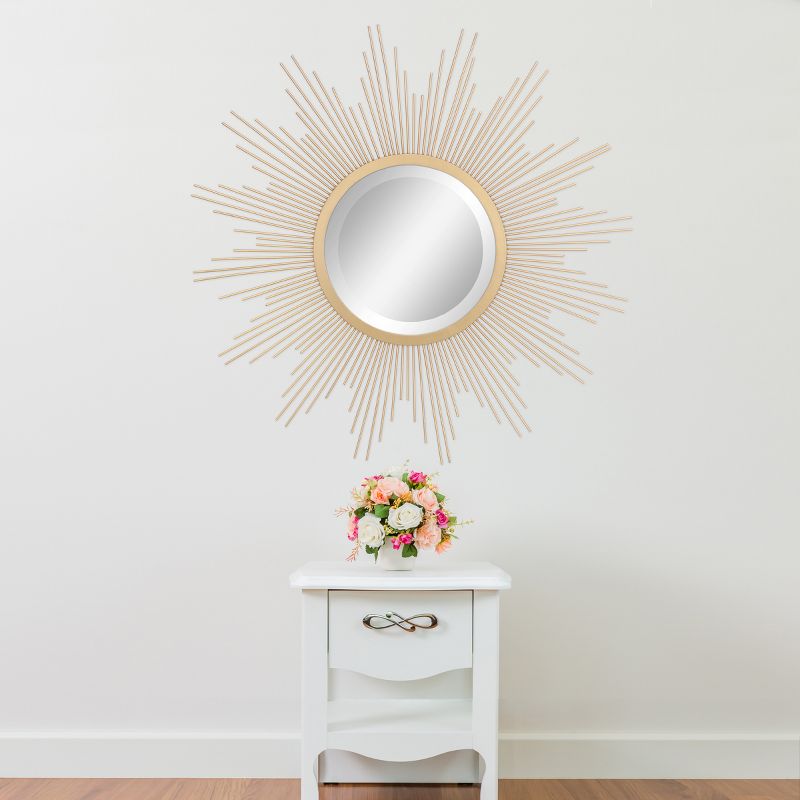 23" Metal Sunburst Wall Mirror Gold - Stonebriar Collection