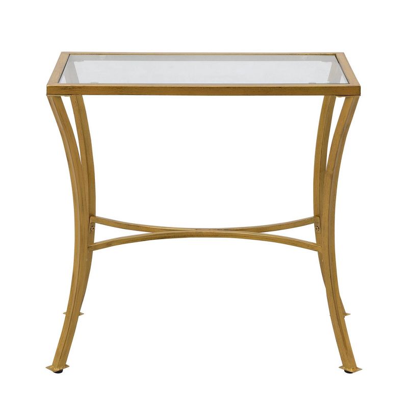 Palin Glass Top Accent Table Antique Gold - Carolina Chair & Table
