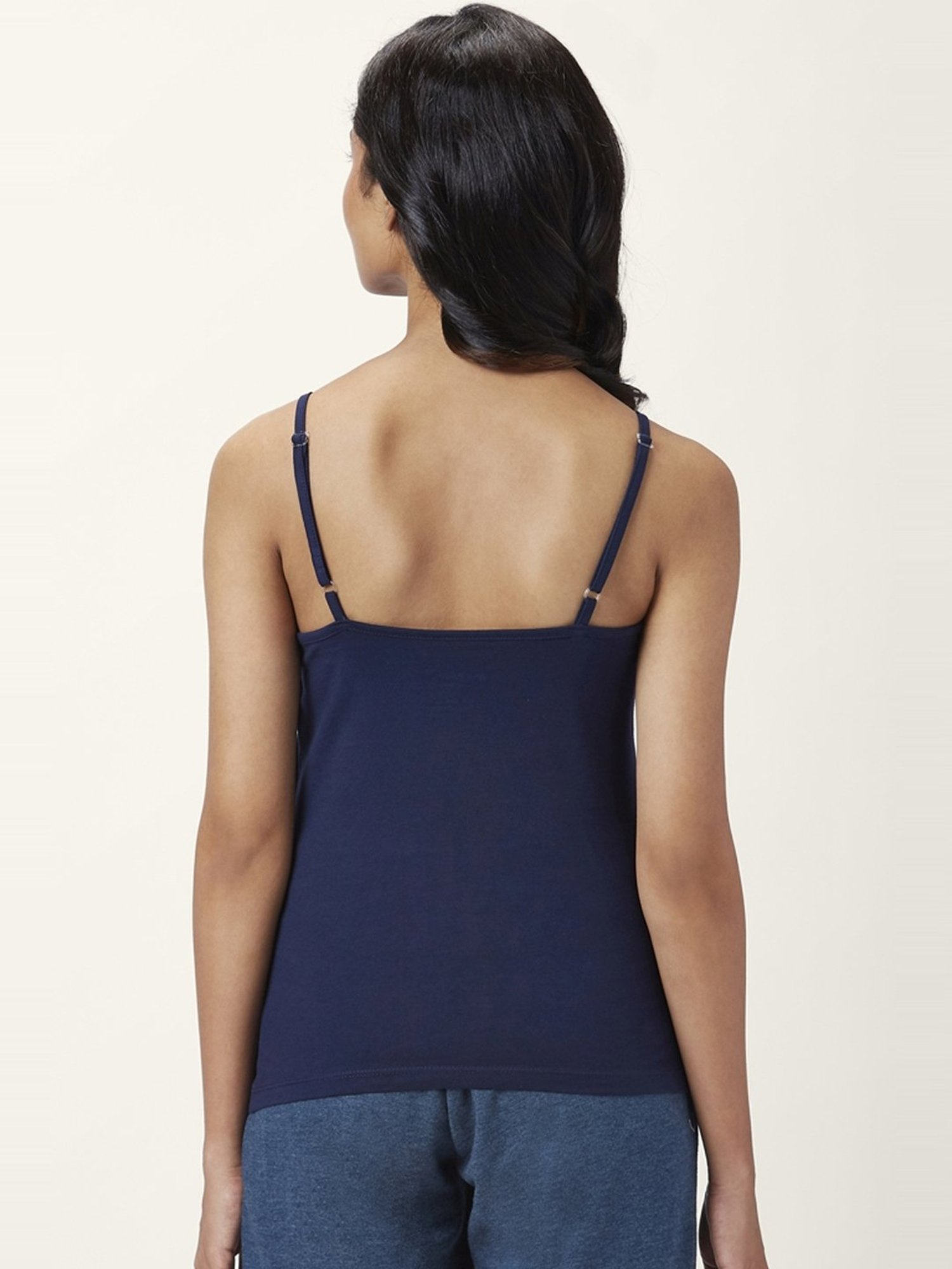 Dreamz by Pantaloons Pink & Navy Cotton Camisoles - Pack Of 2