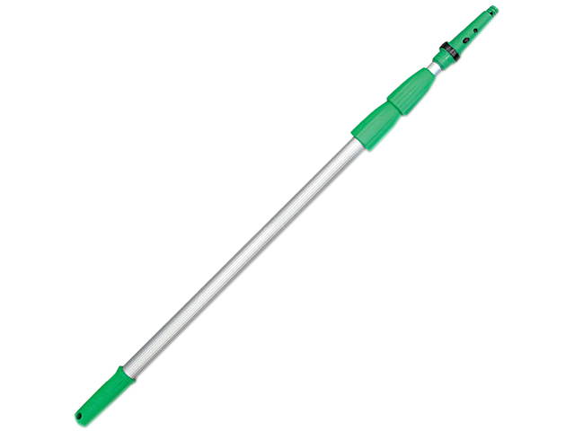 Unger ED900 Opti-Loc Aluminum Extension Pole, 30-ft., Three Sections, Silver/Green