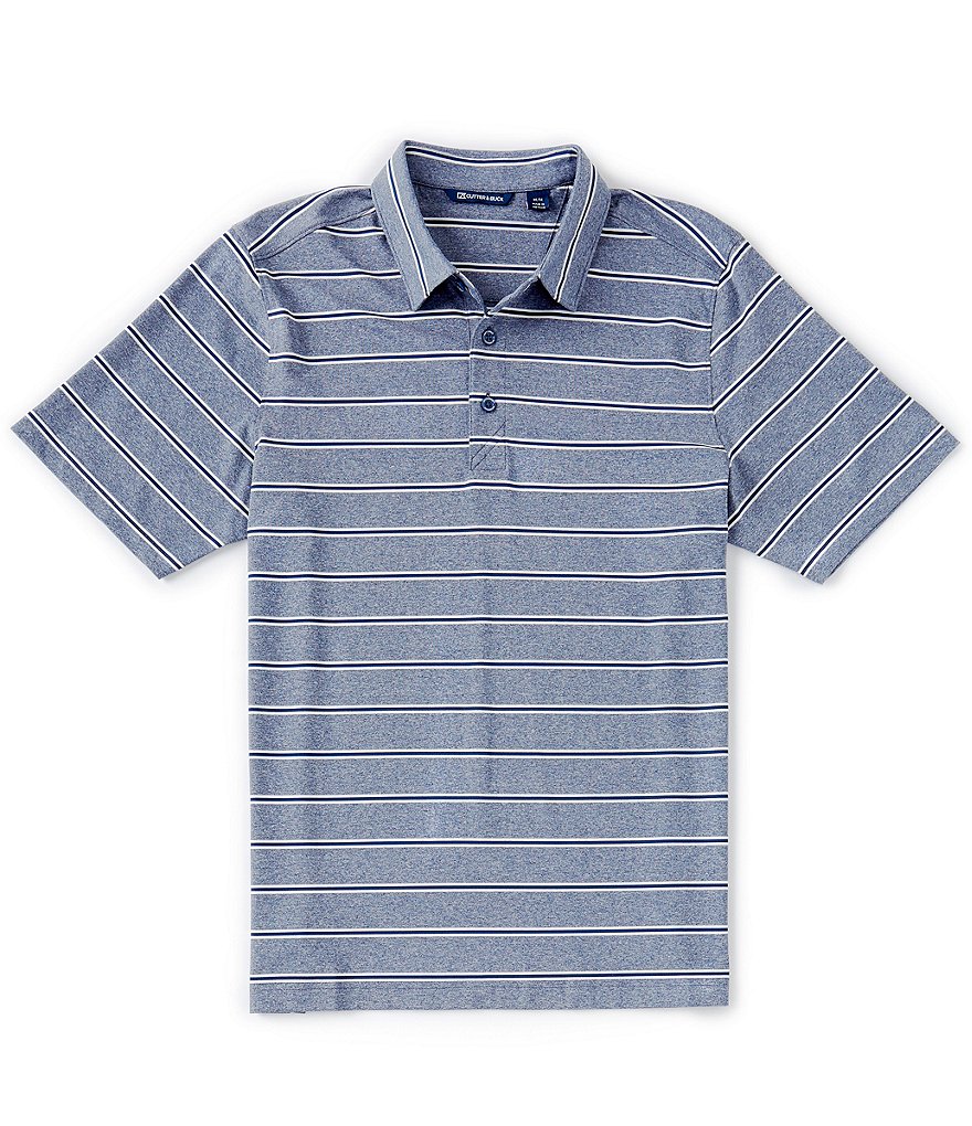 Cutter & Buck Forge Heather Stripe CB DryTec Short-Sleeve Polo