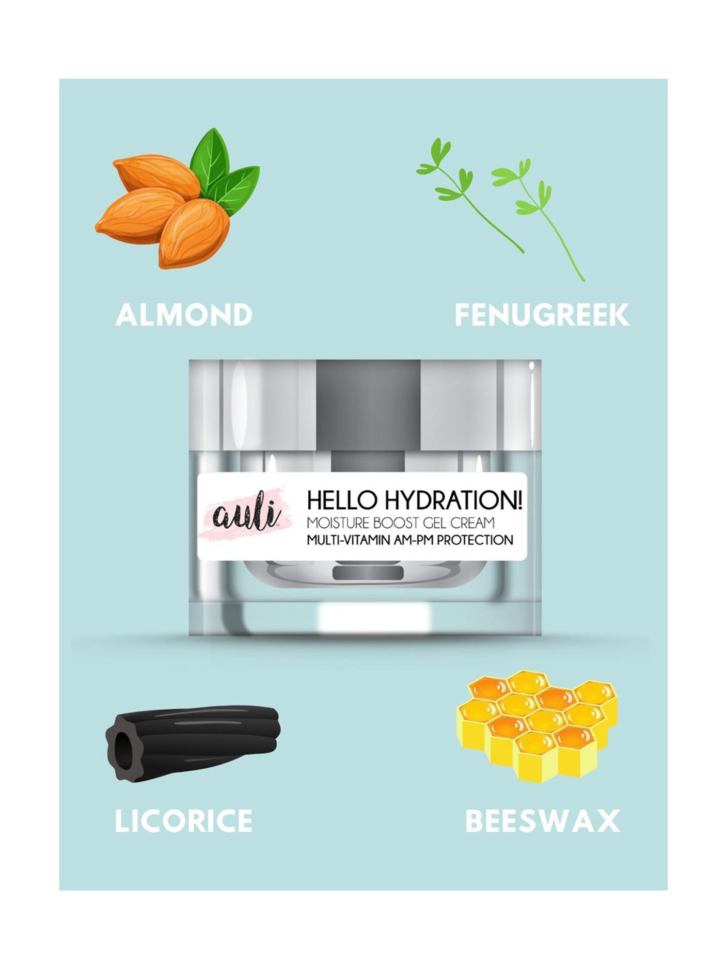 Auli Hello Hydration Gel Cream for Healthy Glowing Skin - 60gm