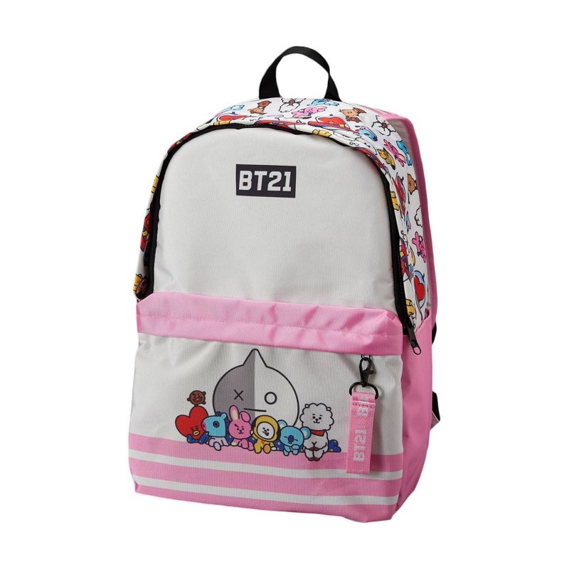 Line Friends BT21 Urban 21.5" Backpack- Tata, Mang, Chimmy, RJ, Koya, Cooky, Shooky and Van