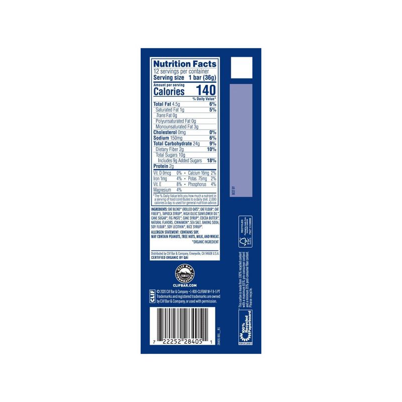 CLIF Kid ZBAR Organic Cinnamon Roll Snack Bars - 15.24oz/12pk