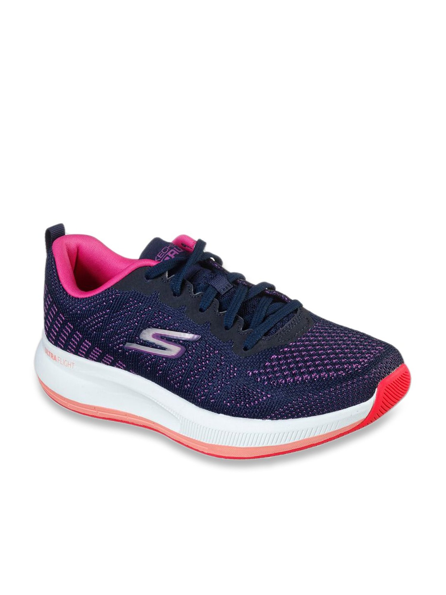 Skechers Women's GO RUN PULSE - ULTIMATE BEST Navy Purple Running Shoes