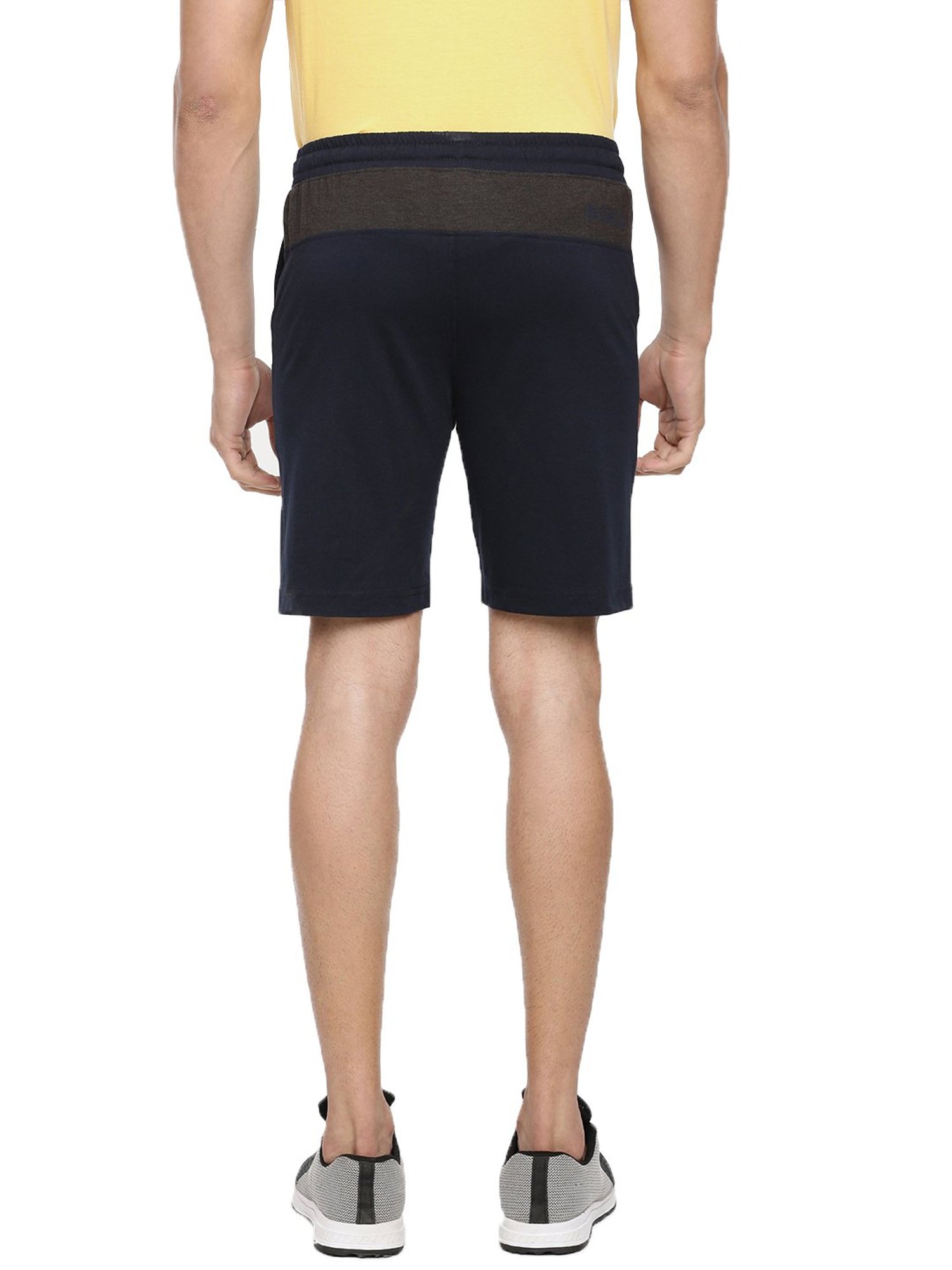 Dollar Navy Cotton Regular Fit Colour Block Shorts