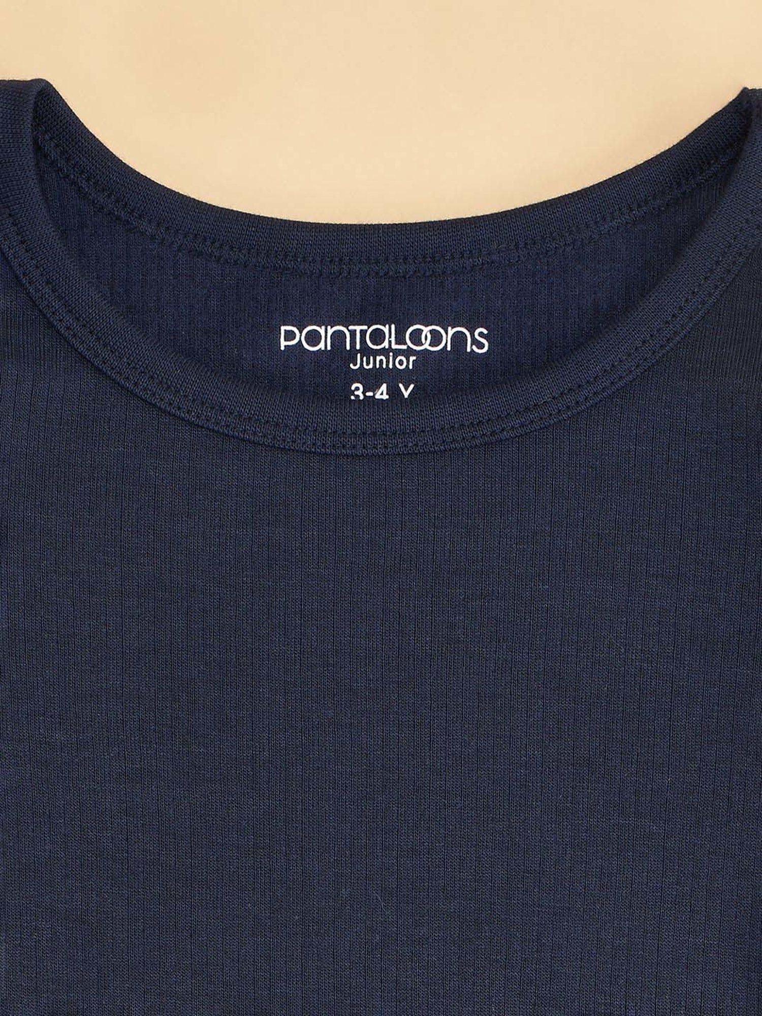 Pantaloons Junior Kids Navy Regular Fit Full Sleeves Thermal Top