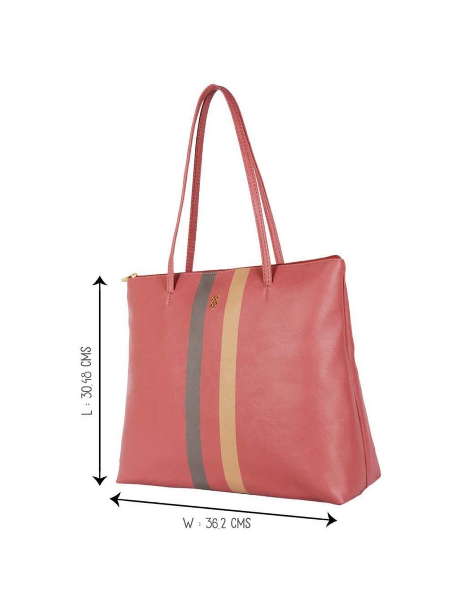 Baggit Pink Solid Medium Tote Handbag