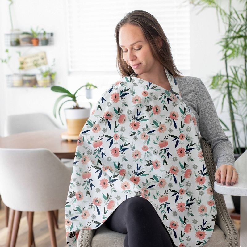 Bebe au Lait Pure and Simple Nursing Cover - Blush Flower