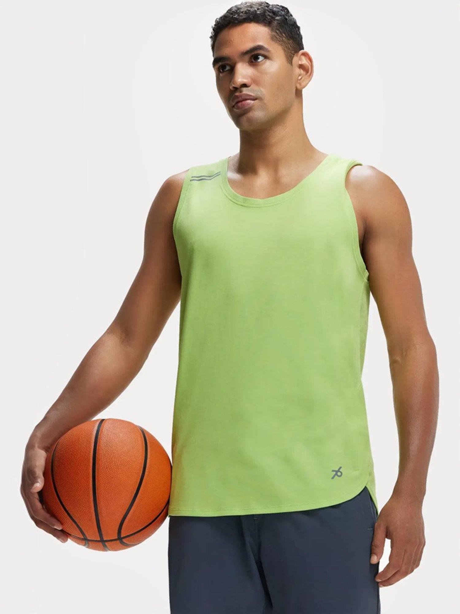 Jockey MV06 Men's Super Combed Cotton Blend Solid Low Neck Tank Top With Breathable Mesh