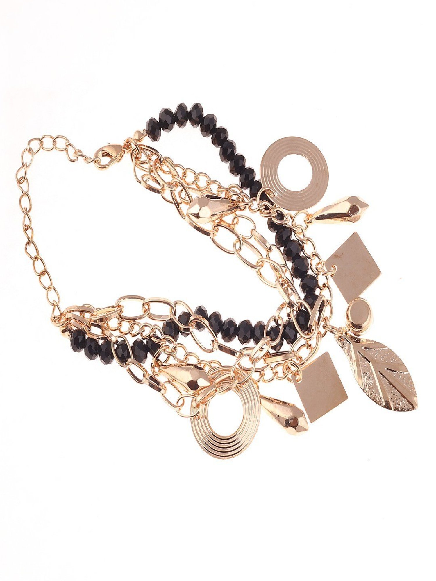 Jewelz Designer Gold Plated Bracelet With Designer Pendants