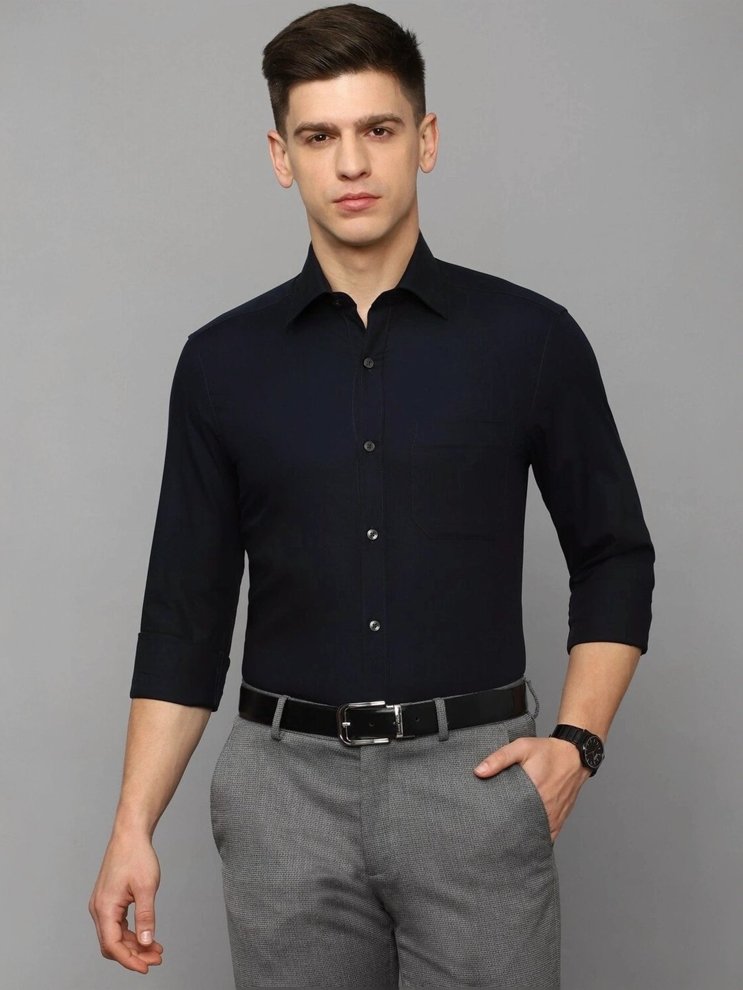 Louis Philippe Navy Regular Fit Shirt