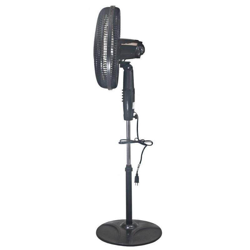 Comfort Zone 18" Power Curve Oscillating Stand Fan Black