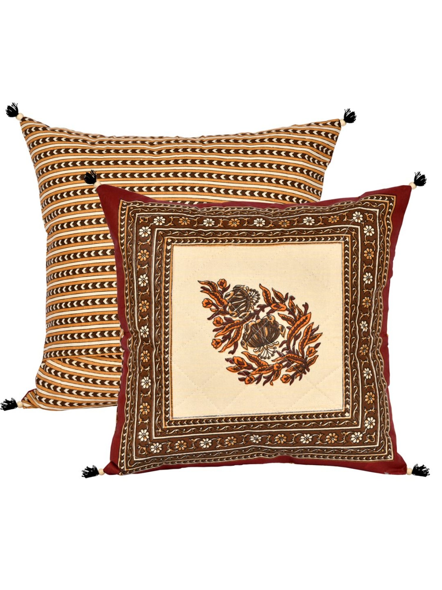 Living Roots Multicolor Cotton Cushion Covers - Set of 5