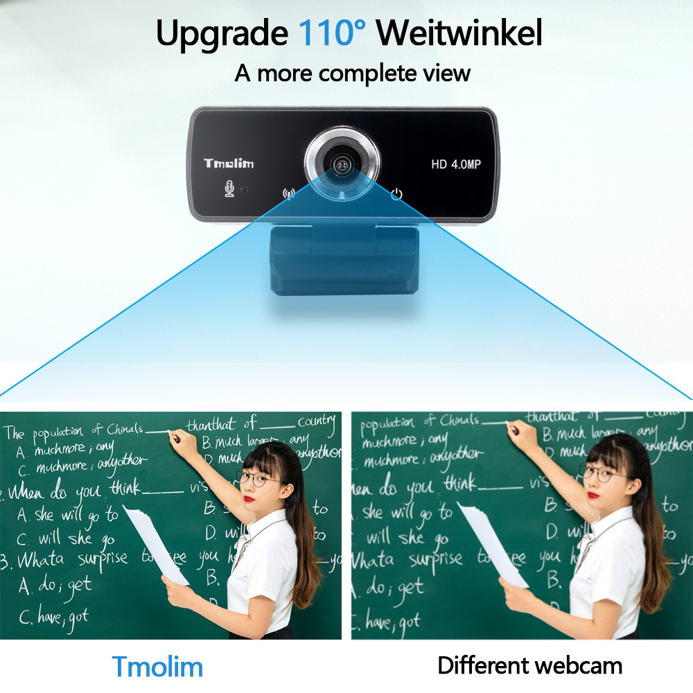 KUU Webcam 1440P/30fps Webcam with Microphone, Full HD PC Skype Camera, Video Calling and Recording for Computer Laptop Desktop, Compatible with Windows