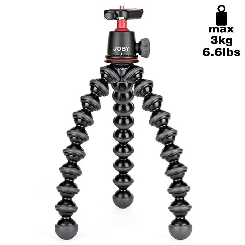 JB01507 GorillaPod 3K Kit Compact Tripod 3K Stand and Ballhead 3K for Compact Mirrorless Cameras or Devices up to 3K 66lbs BlackCharcoal