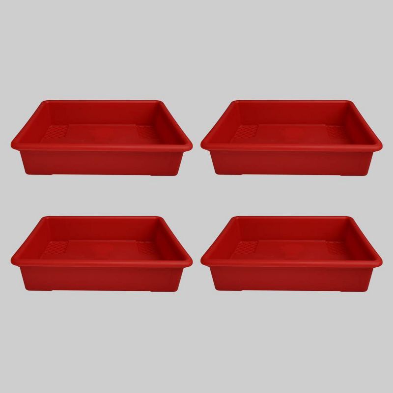 4ct Plastic Paper Tray Red - Bullseye's Playground™