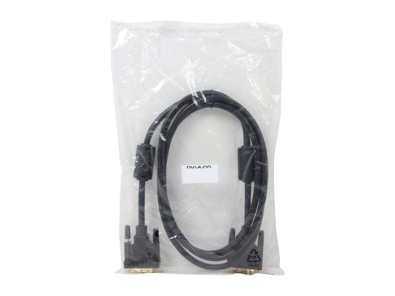 Link Depot DVI-6-DD Black DVI 24-Pin (Others Also Call 25-Pin or 24+1-Pin) DVI-D Male to DVI-D Male Dual Link Cable