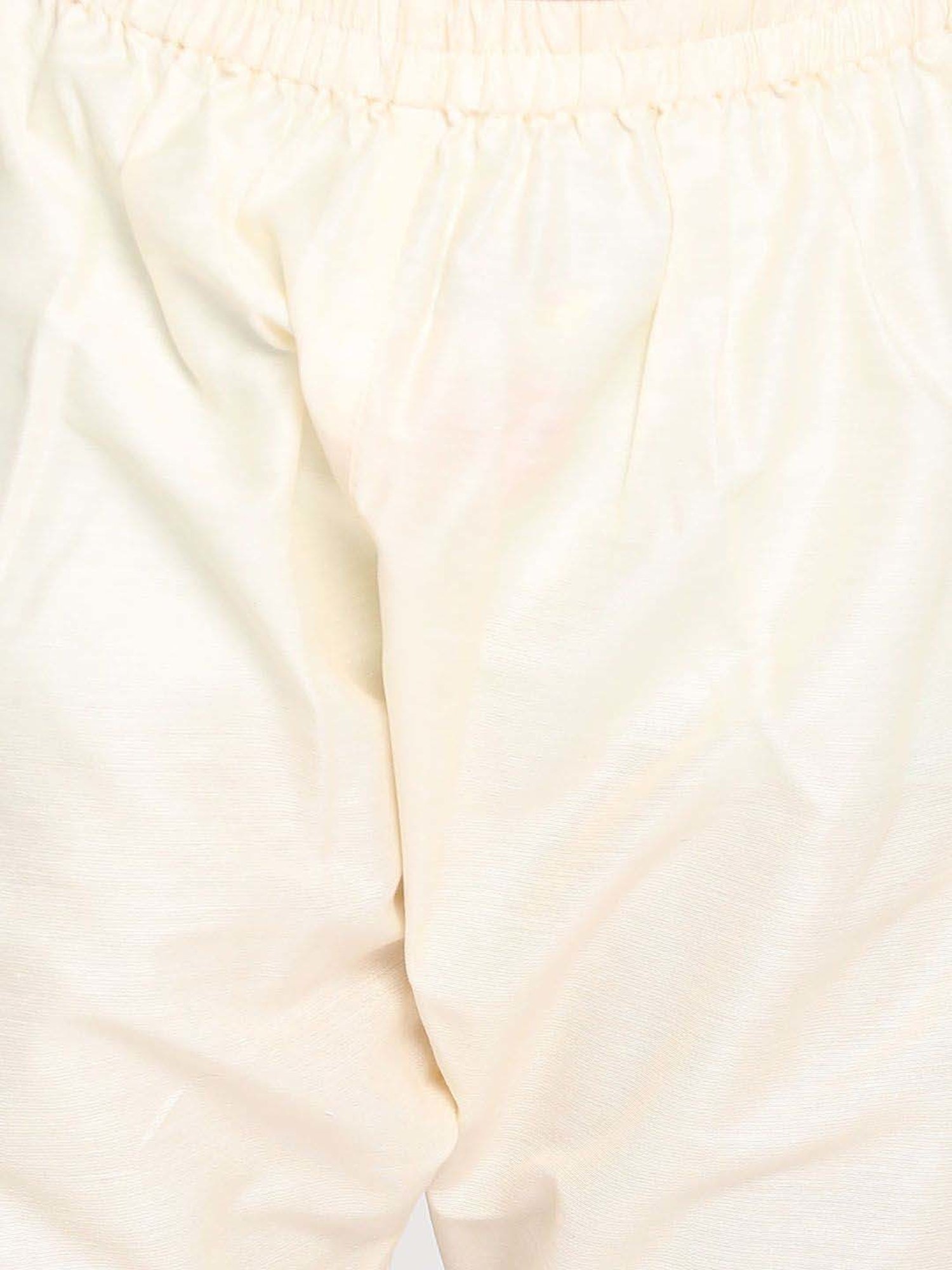 VASTRAMAY Boys Peach & Cream Floral Full Sleeves Kurta Sets