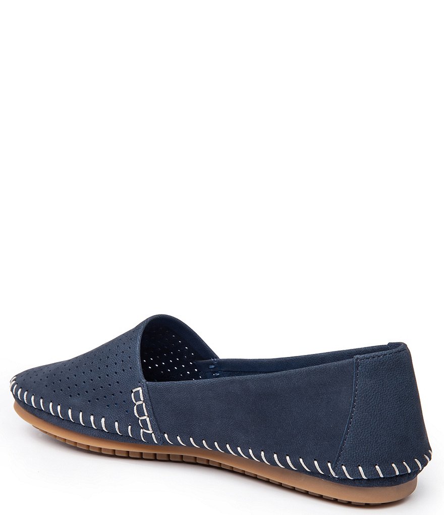 Me Too Lotus Nubuck Leather Perforated Slip-On Flats