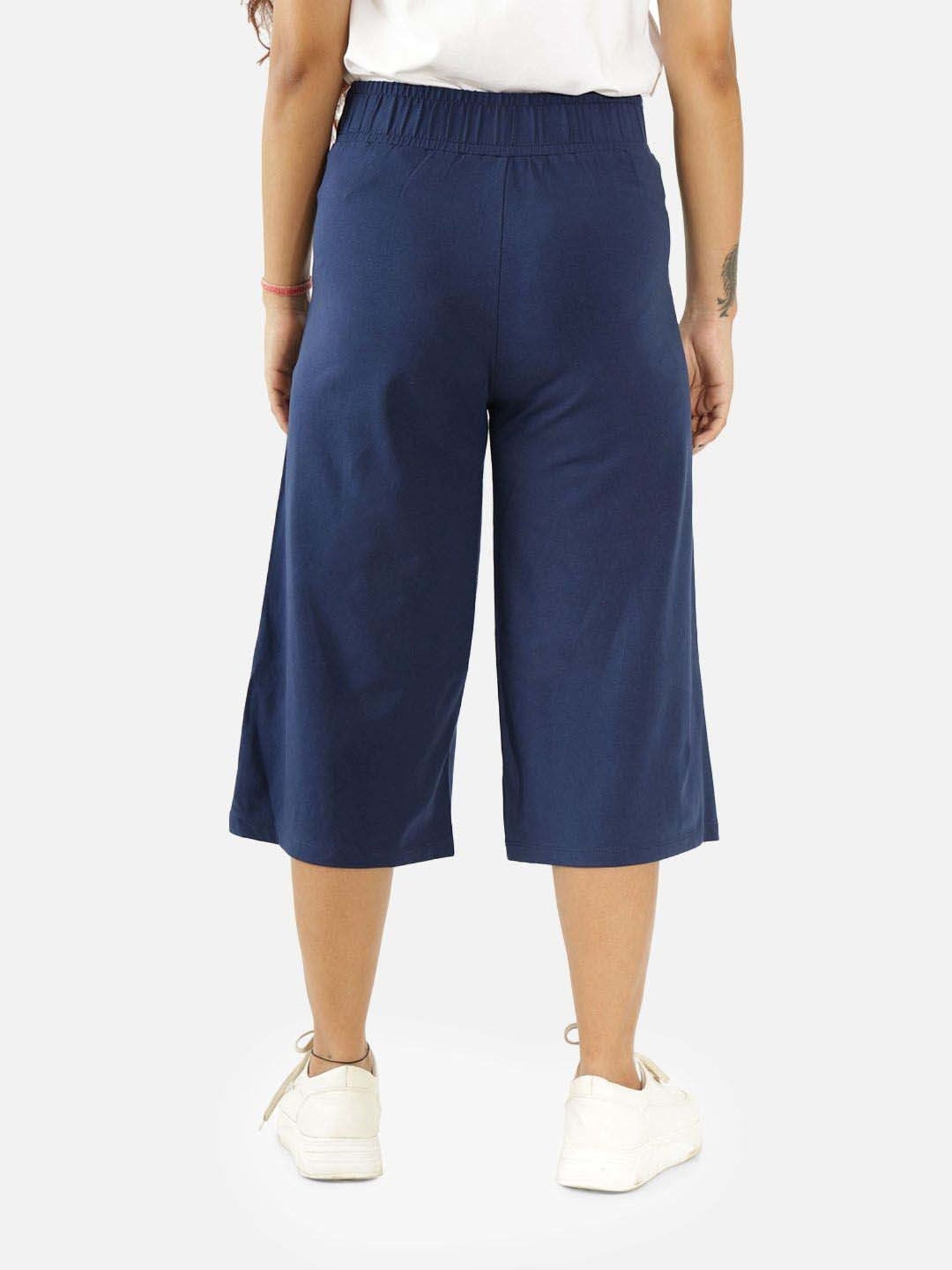 BlissClub Navy Cotton Culottes