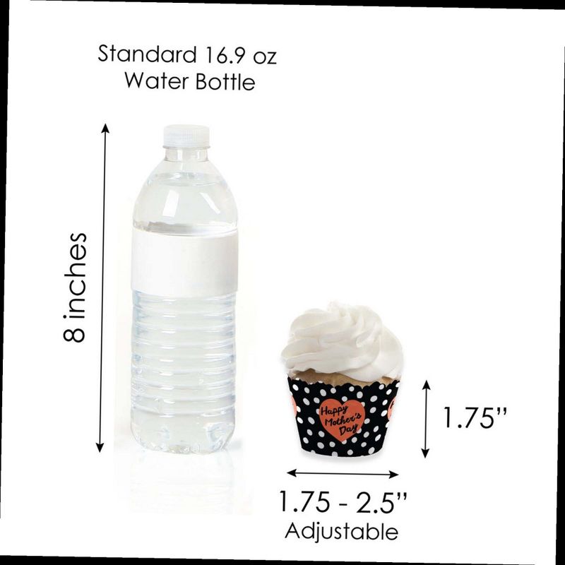 Big Dot of Happiness Best Mom Ever - Cupcake Decoration - Mother's Day Party Cupcake Wrappers and Treat Picks Kit - Set of 24