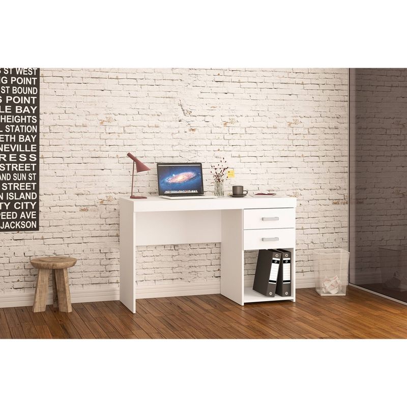 Prospect 2 Drawer Computer Desk White - Chique