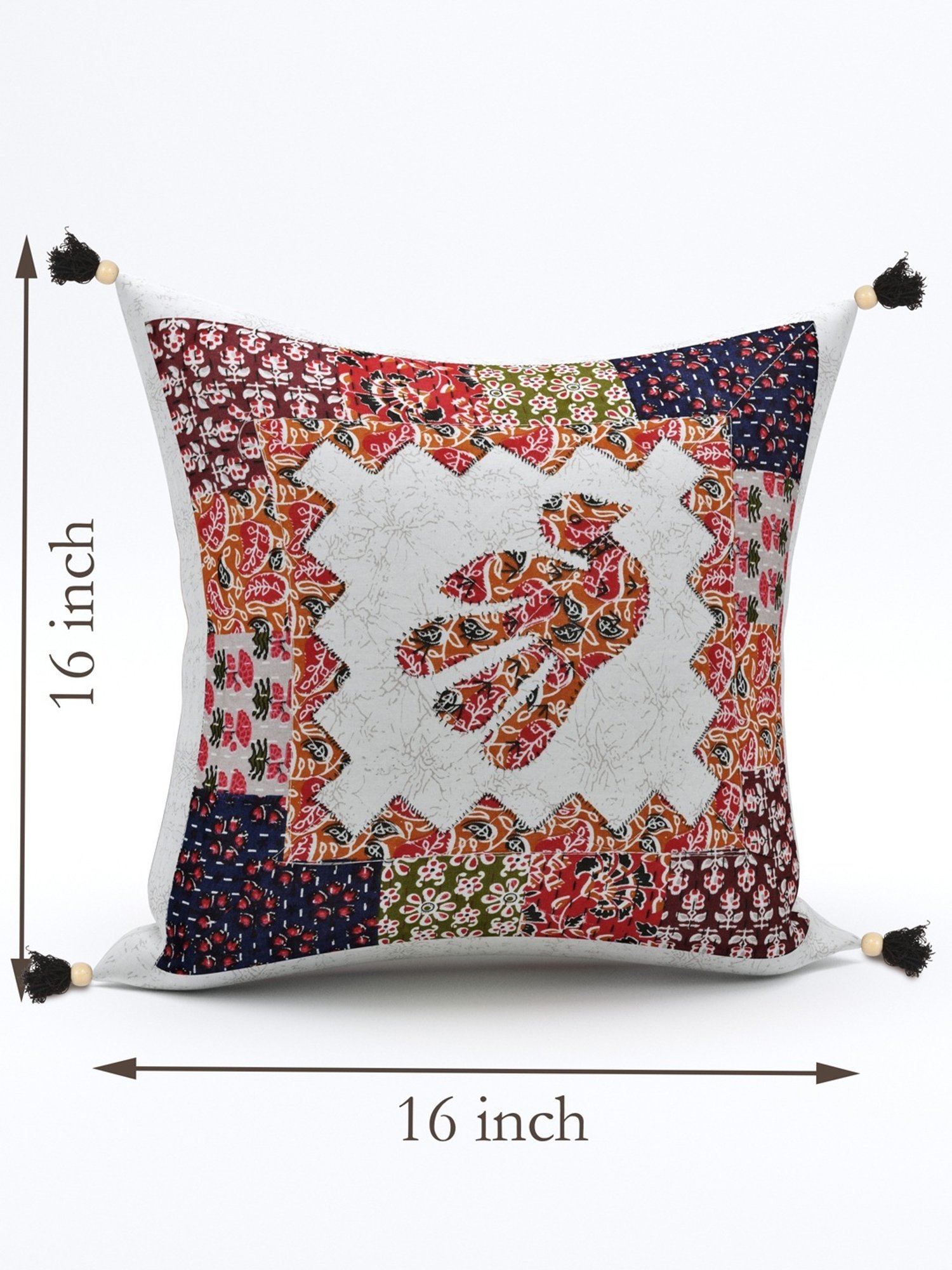Living Roots Jaipuri Multicolor Cotton Cushion Covers - Set of 5