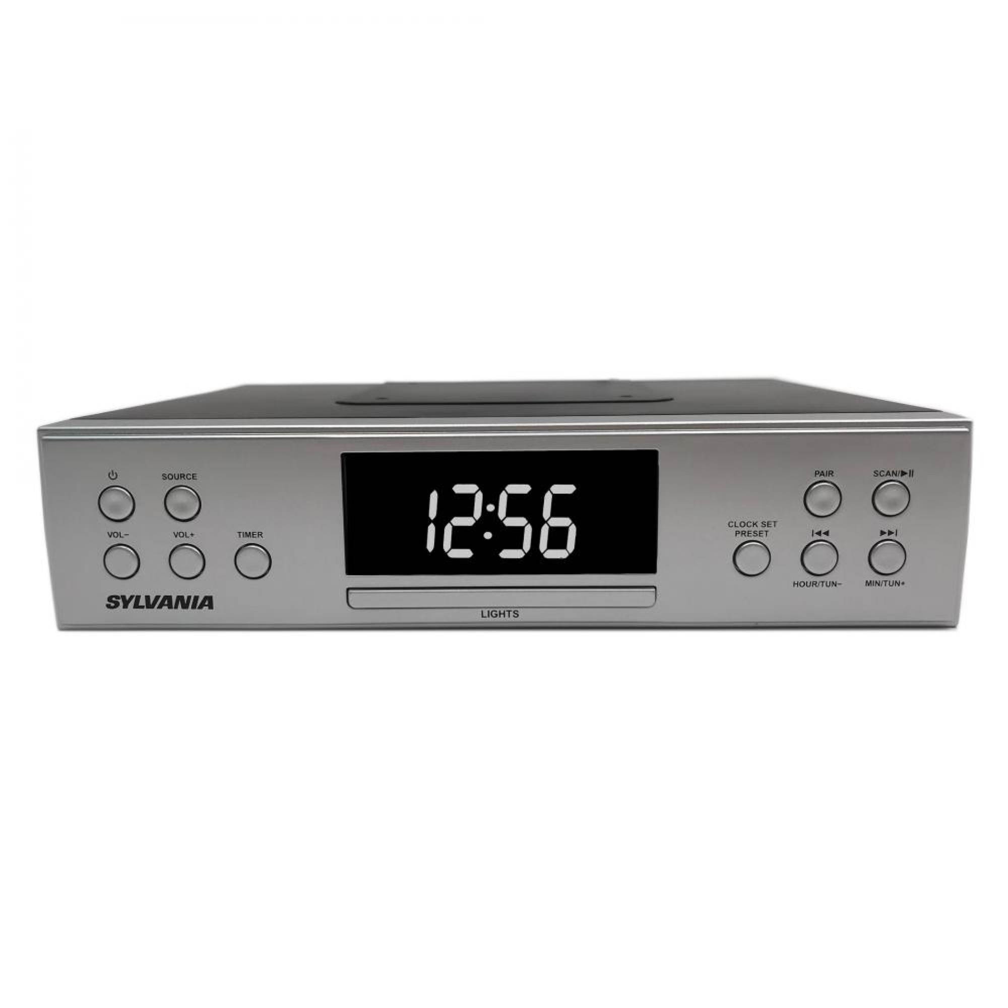 SYLVANIA UNDER-CABINET BT FM CLOCK RADIO
