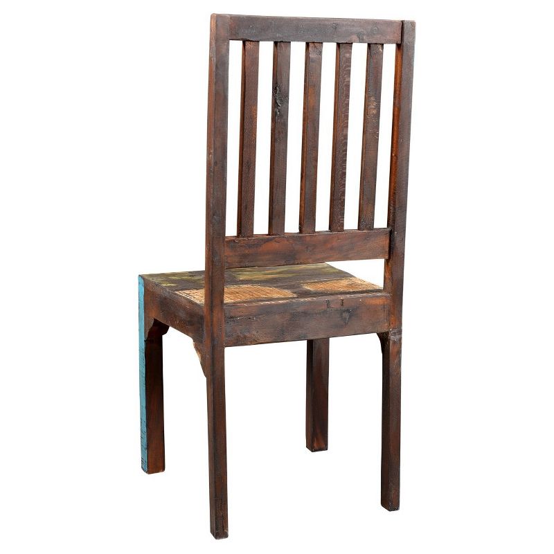 Set of 2 Reclaimed Wood Rustic Timber Chair