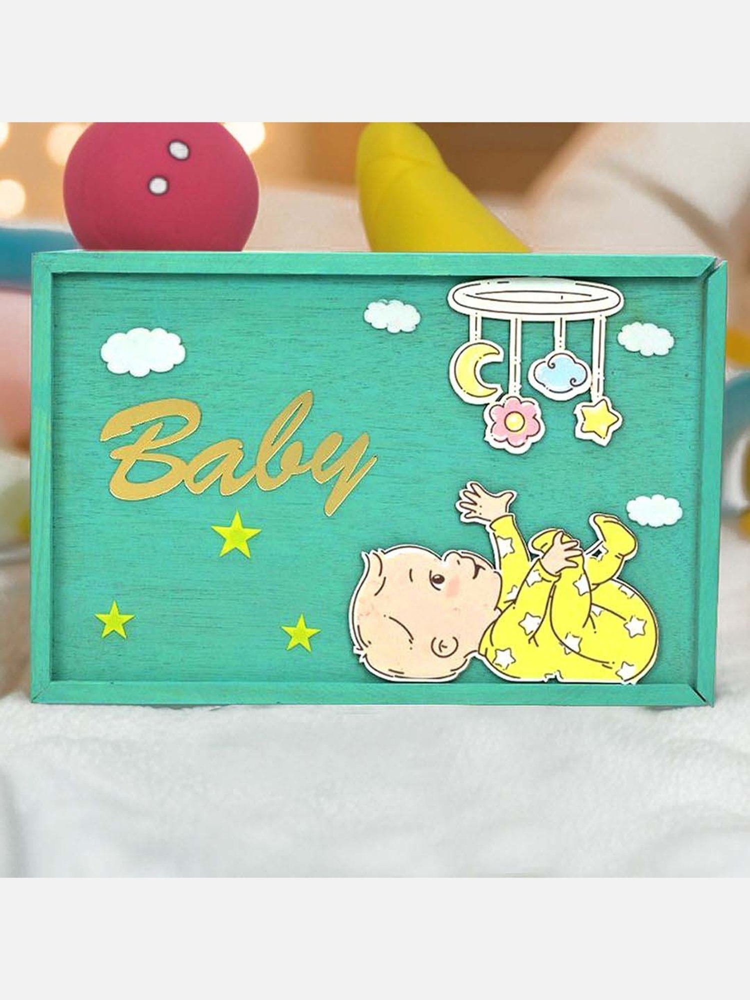 Little Surprise Box Kids Green & White Cotton Printed Full Sleeves Gift Set