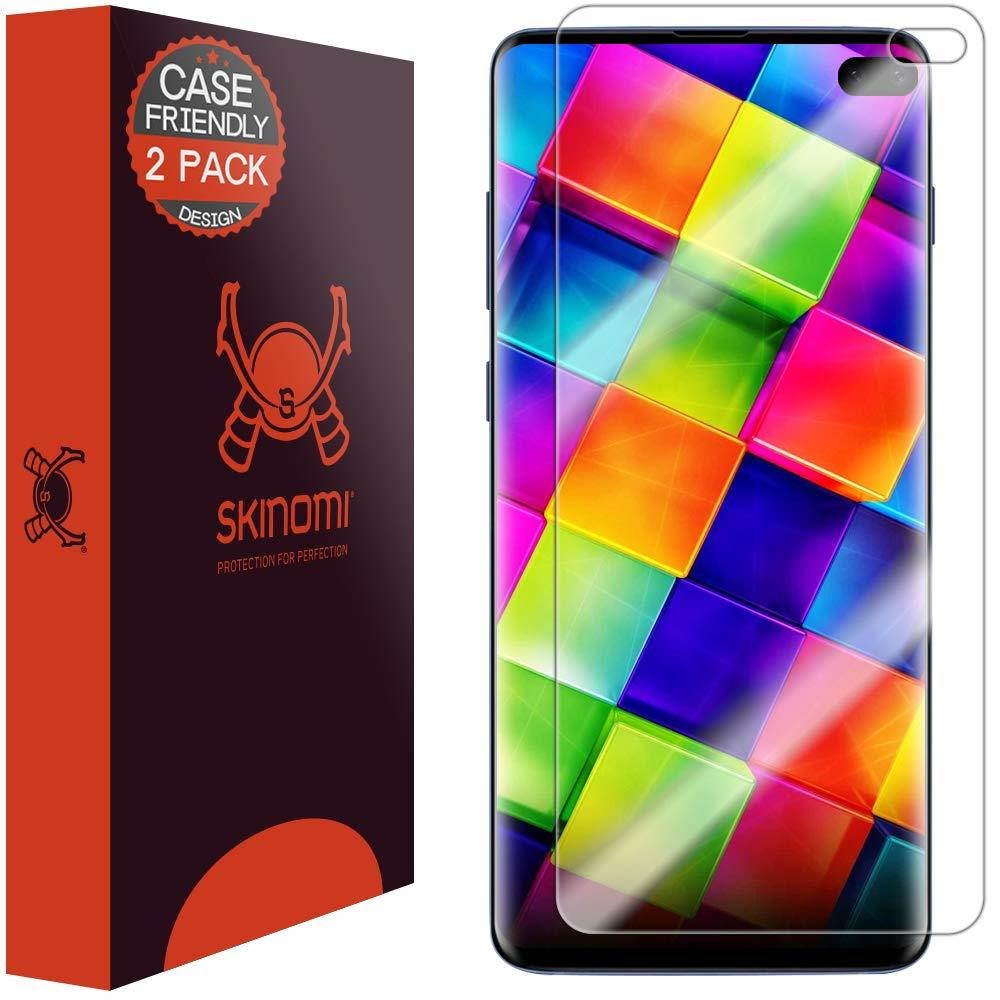 Galaxy S10 Plus Screen Protector (Case Friendly)(2-Pack), Skinomi TechSkin Full Coverage Screen Protector for Galaxy S10 Plus Clear HD Anti-Bubble Film