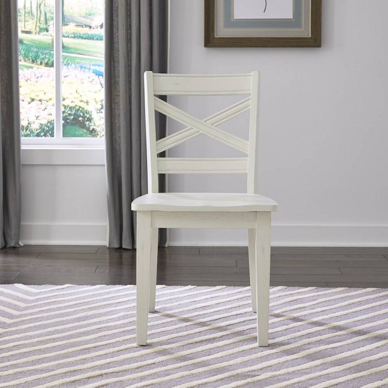 5pc Seaside Lodge Round Dining Set White - Home Styles