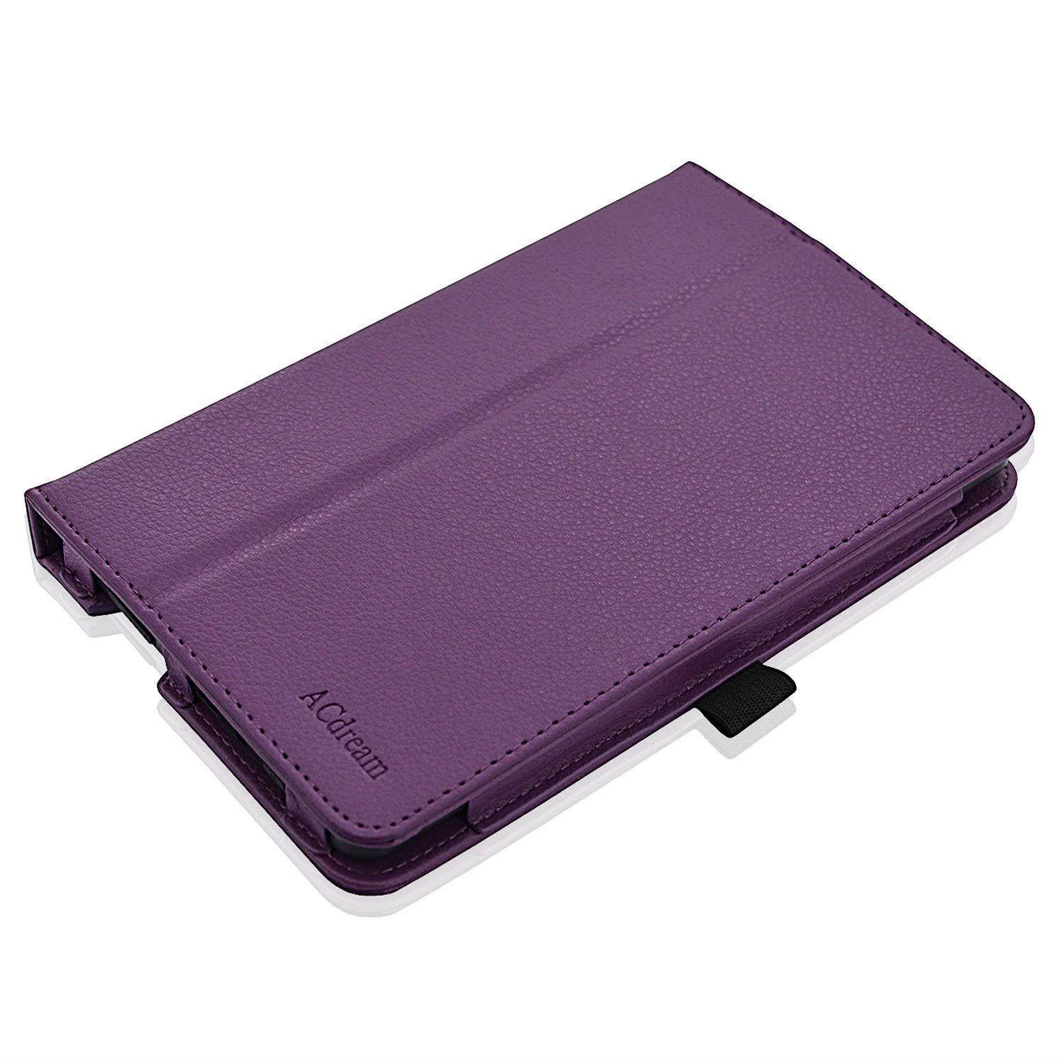 ACdream RCA Voyager 7 Case, Folio Premium PU Leather Cover Case for RCA Voyager (2016, 2017) / RCA Voyager II/RCA Voyager III RCA/RCA Voyager Pro 7" Android Tablet, Dark Purple