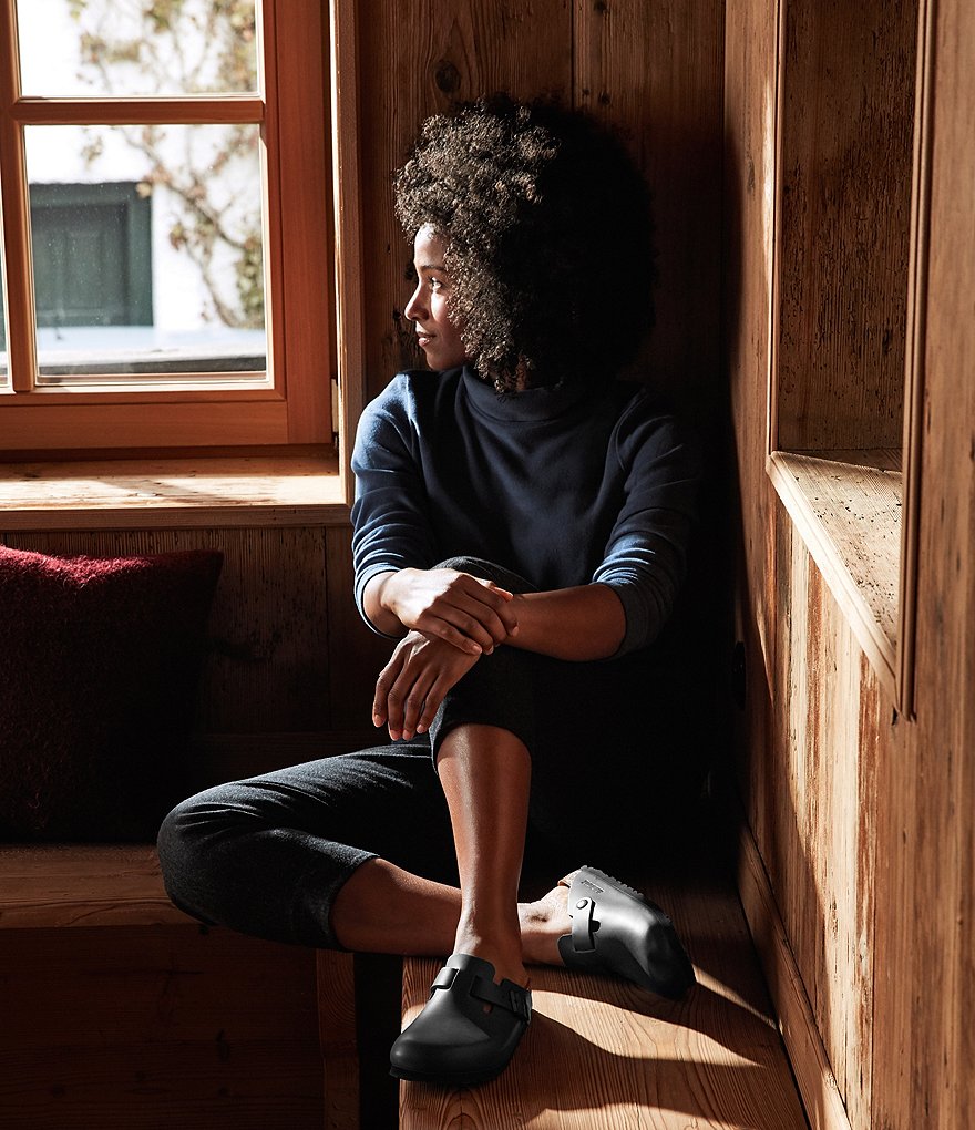 Birkenstock Women's Boston Suede Shearling-Lined Clogs