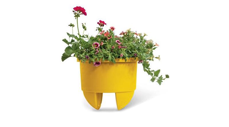 HC Companies 12-Inch Outdoor Plastic Deck Flower Planter Box, Chocolate (2 Pack)