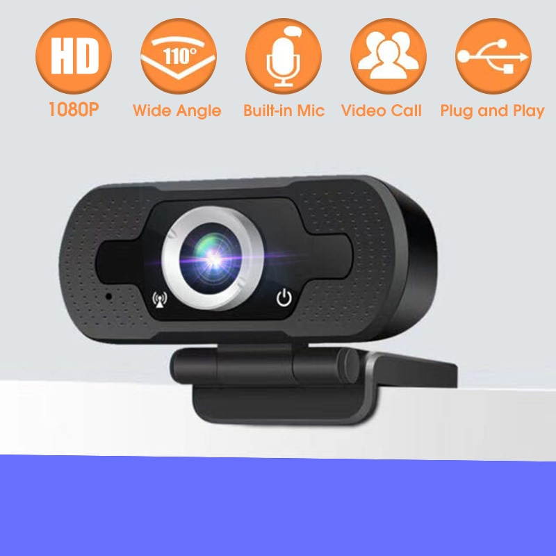 1080P USB Webcam Web Camera Built-in Noise Reduction Microphone for Live Streaming/Video Calling/Recording Computer PC Laptop