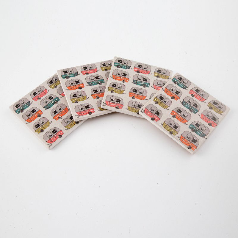 Thirstystone Happy Camper Pattern Coaster Set of 4