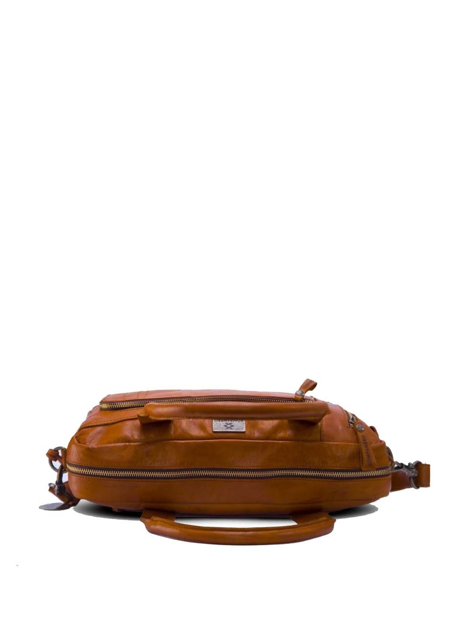 KOMPANERO Tan Leather Medium Messenger Bag