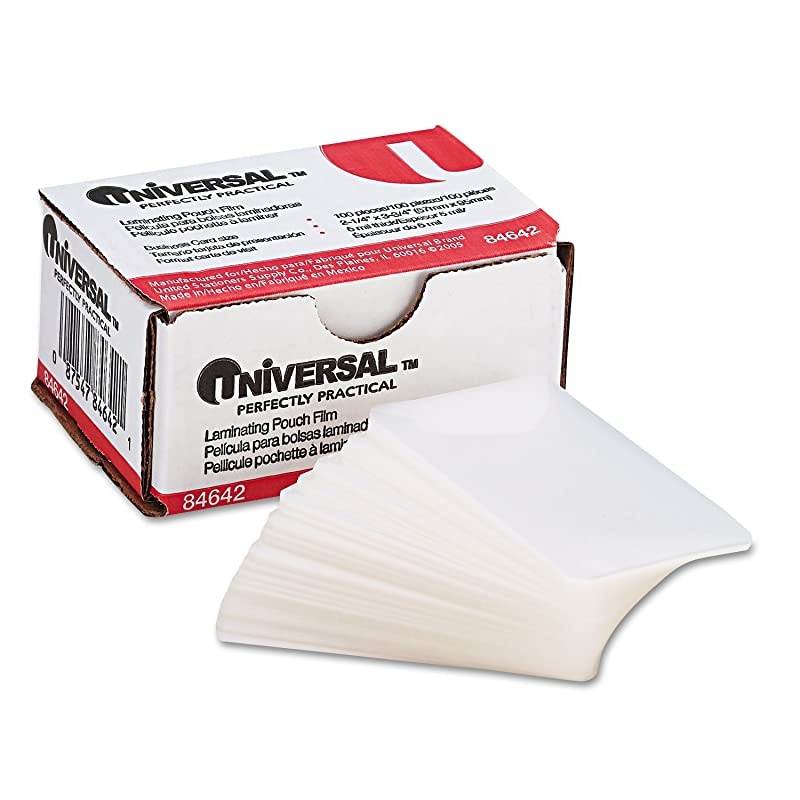 UNV84642 100 per Box Clear Laminating Pouches 2 14Inch x 3 34Inch 1 Pack