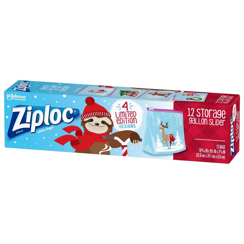 Ziploc Holiday Slider Food Storage Bags - 12ct