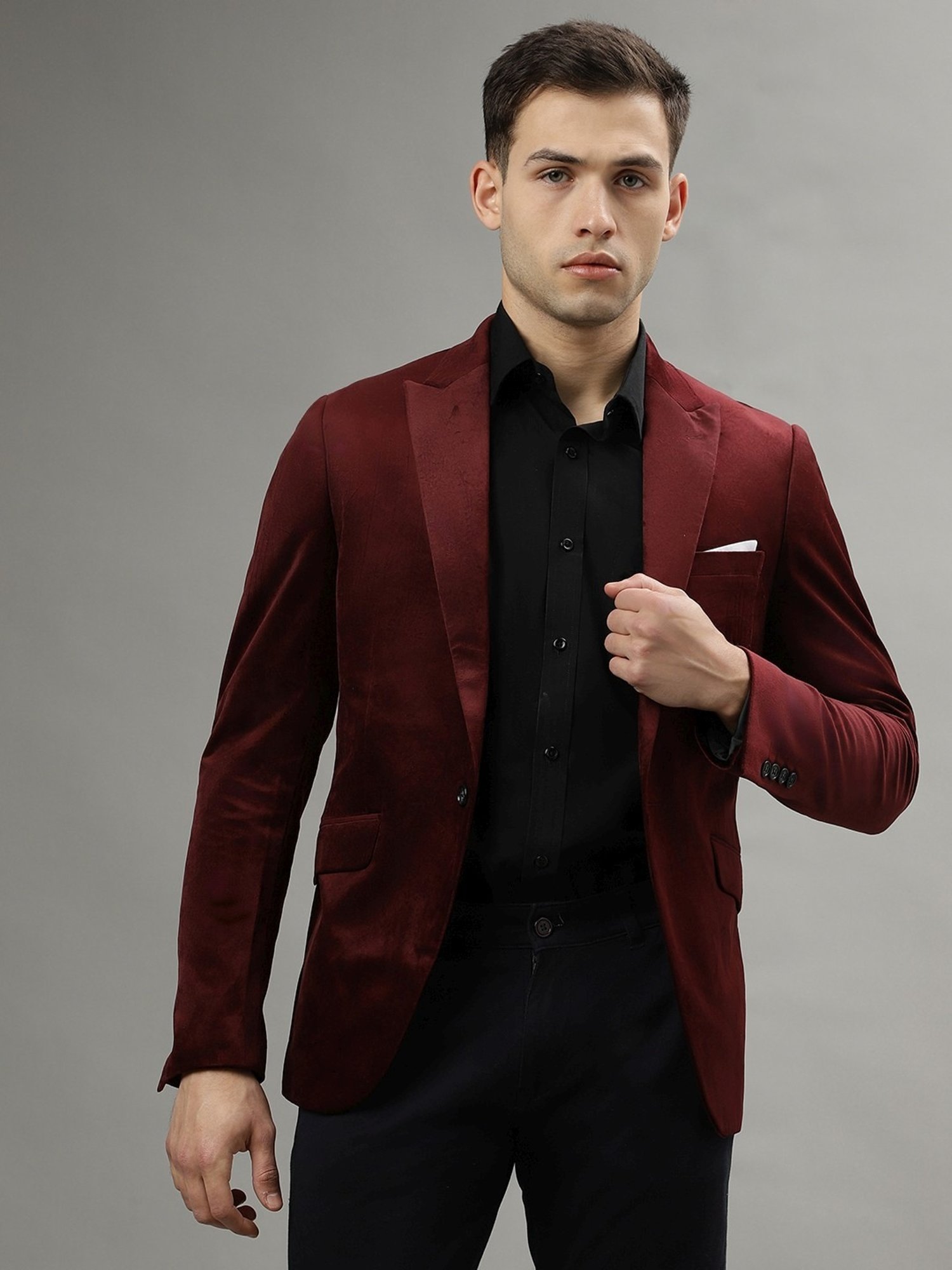 Lindbergh Burgundy Slim Fit Blazer