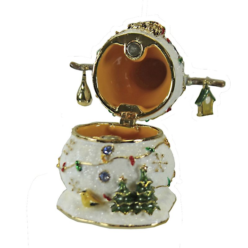 Hinged Trinket Box 2.75" Snowman With Birds Box Christmas Magnetic  -  Decorative Figurines