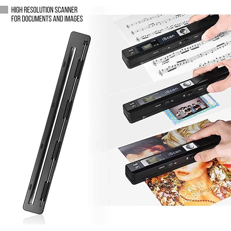 Portable Handheld Scanner  Document Wand Scanner Handheld for Business Photo Picture Receipts Books JPGPDF Format Selection Micro SD Card Hand ScannerB