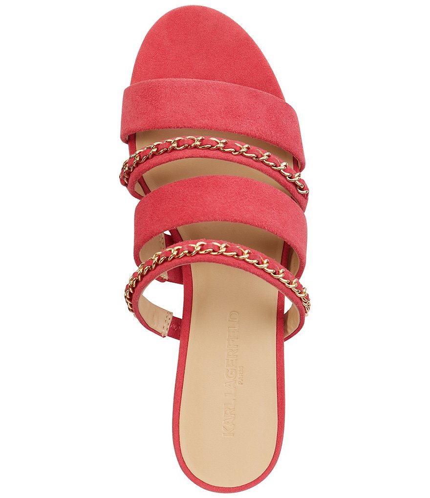 KARL LAGERFELD PARIS Caliana Suede Chain Detail Sandals