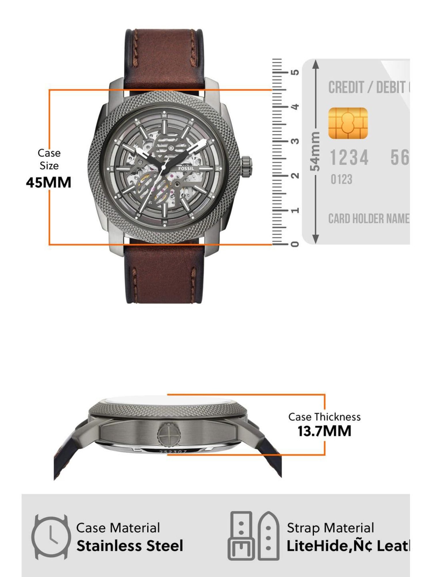 Fossil ME3254 Machine Analog Watch for Men