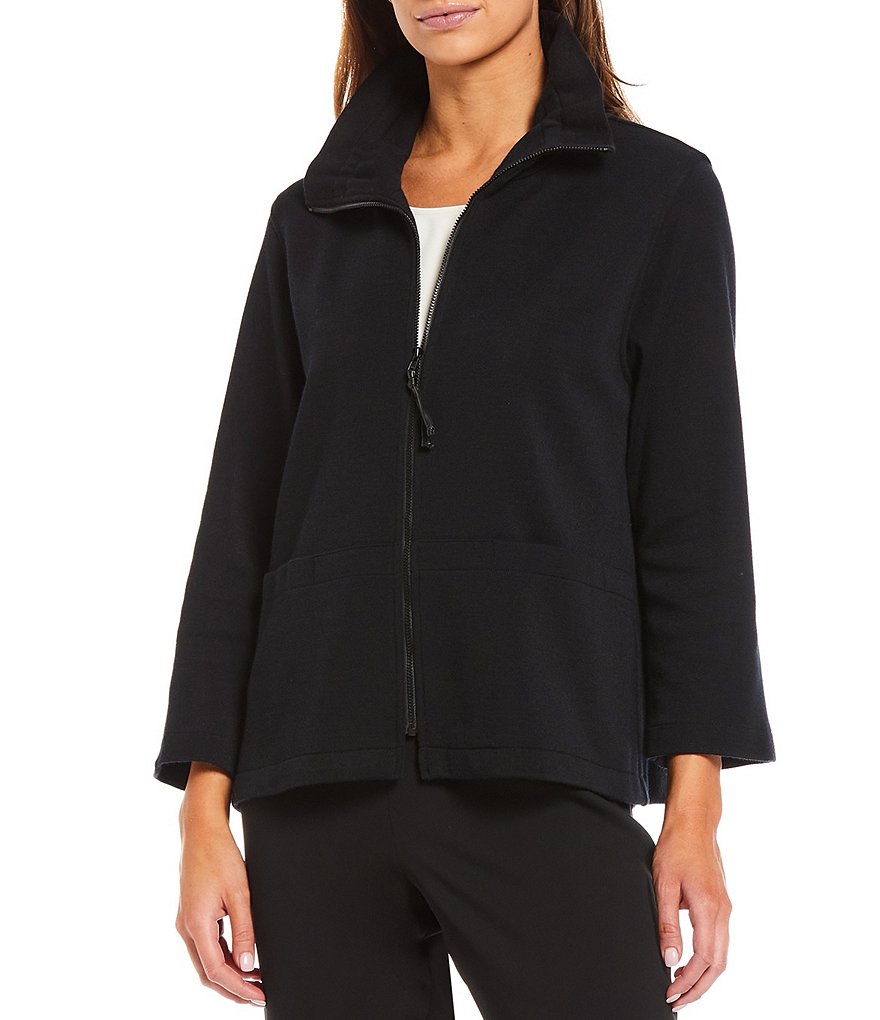 Ali Miles Printed Button Front Floral Wire Neck 3/4 Bell Sleeve Jacket