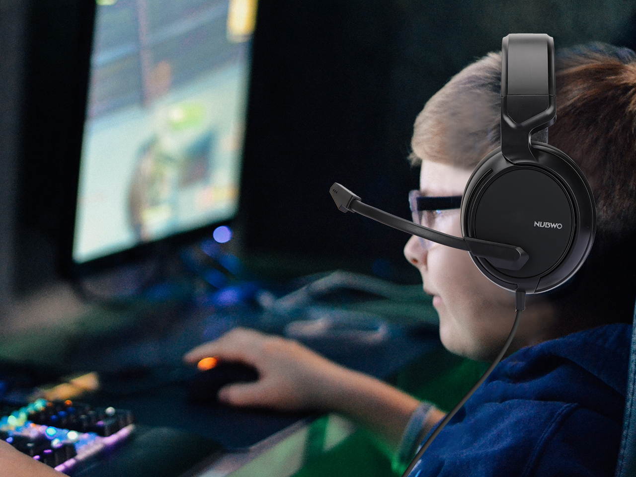 NUBWO Gaming Headset for PS4, Xbox One, PC Headset w/Surround Sound, Noise Canceling Over Ear Headphones with Mic, Compatible with PS5, PS4, Xbox One, Switch, PC, PS3, Mac, Laptop