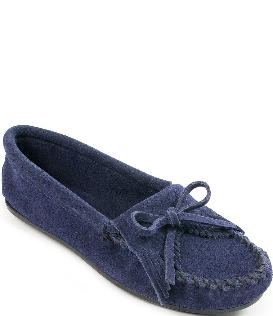 Minnetonka Kilty Suede Fringe Moccasins