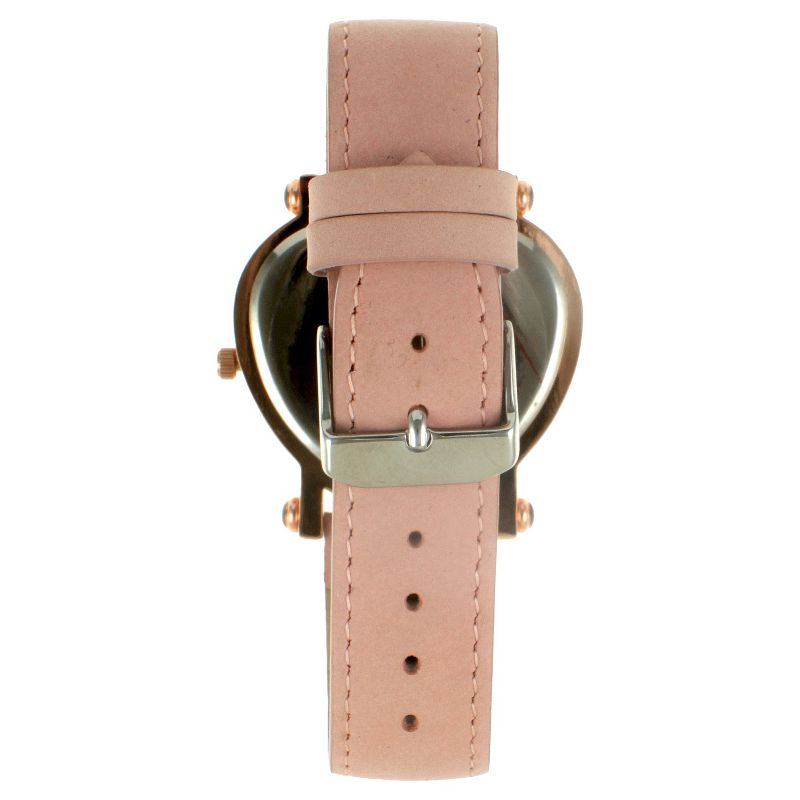 Women's Peugeot Heart Shaped Crystal Watch - Pink